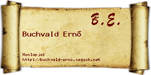 Buchvald Ernő névjegykártya